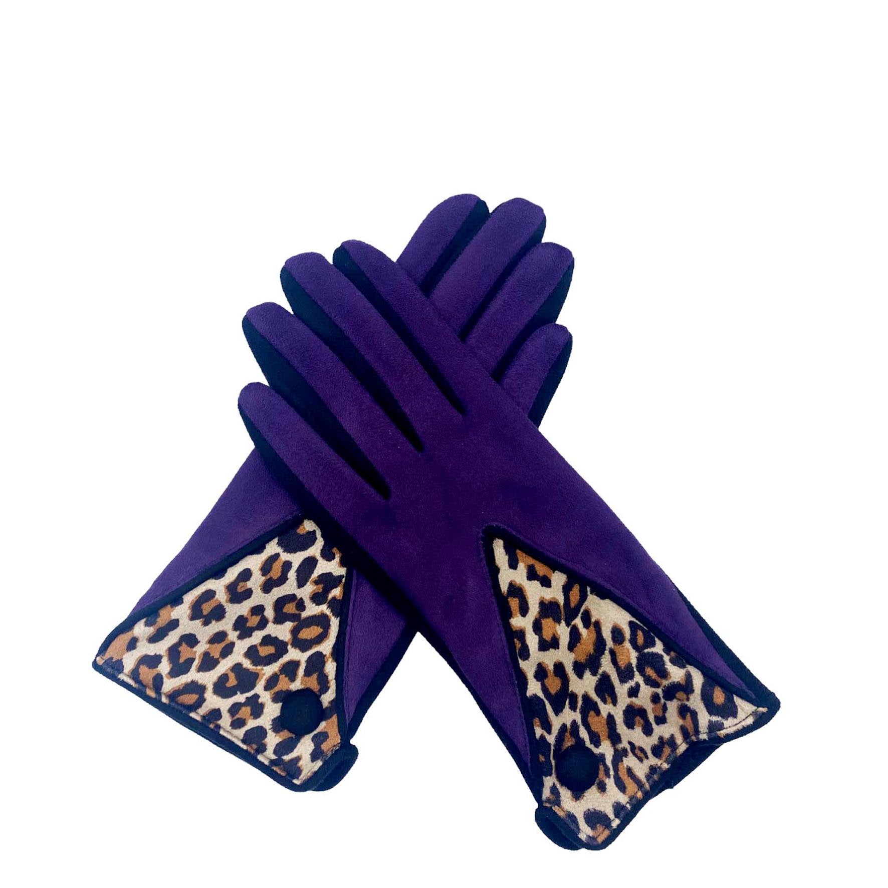 Animal Print Berry Leopard Gloves