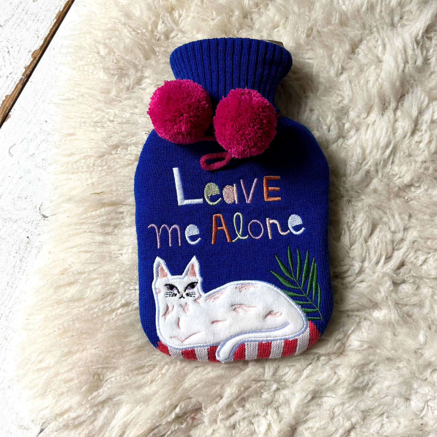 Catnip Hot Water Bottle 'Leave Me Alone'