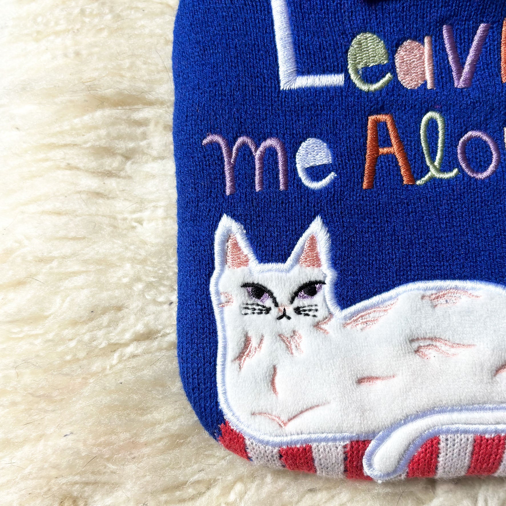 Catnip Hot Water Bottle 'Leave Me Alone'