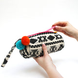 Embellished Tube Make Up Bag - Black