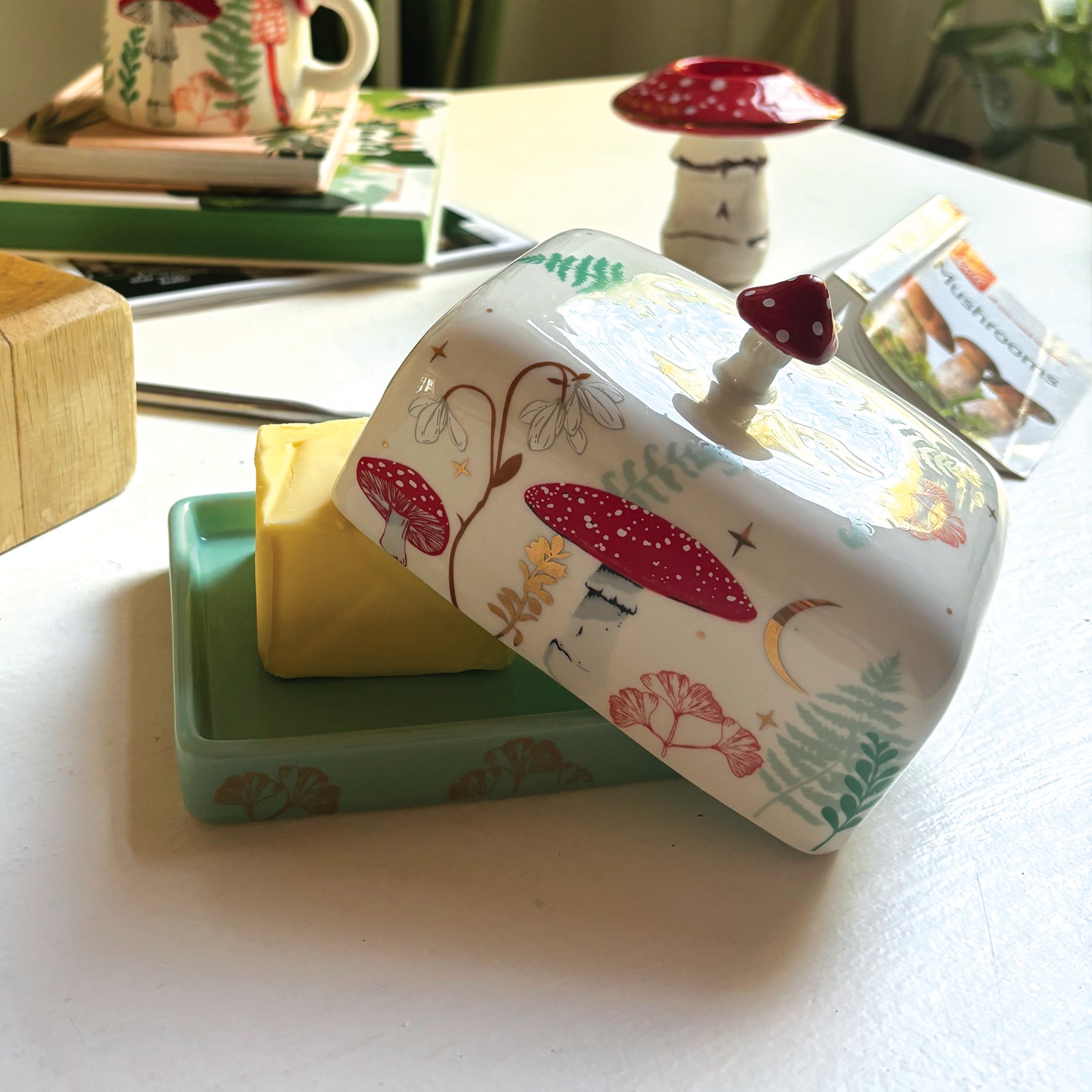 Forage Cream Butter Dish