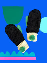 Loop Black Mittens