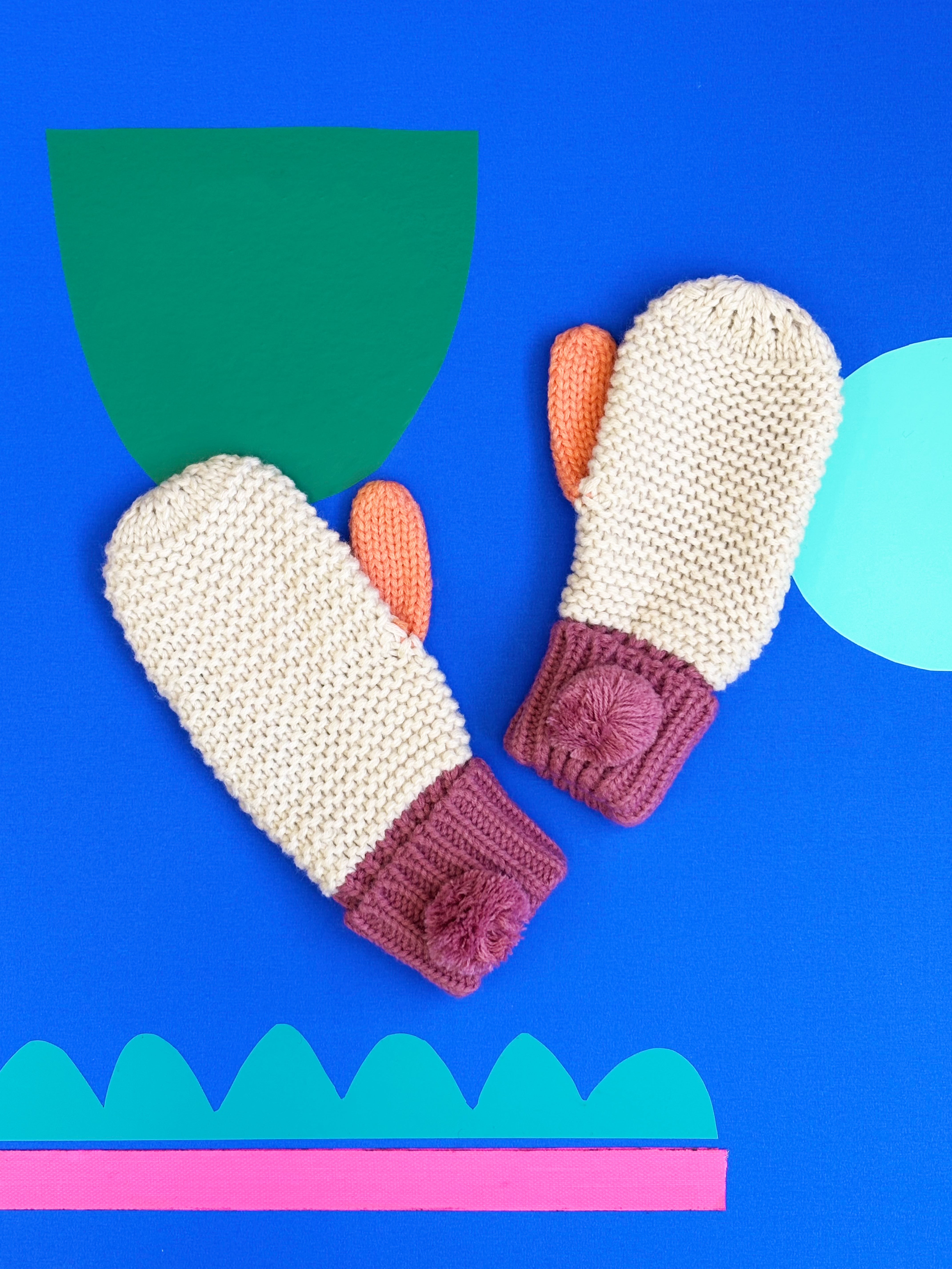 Loop Cream Mittens