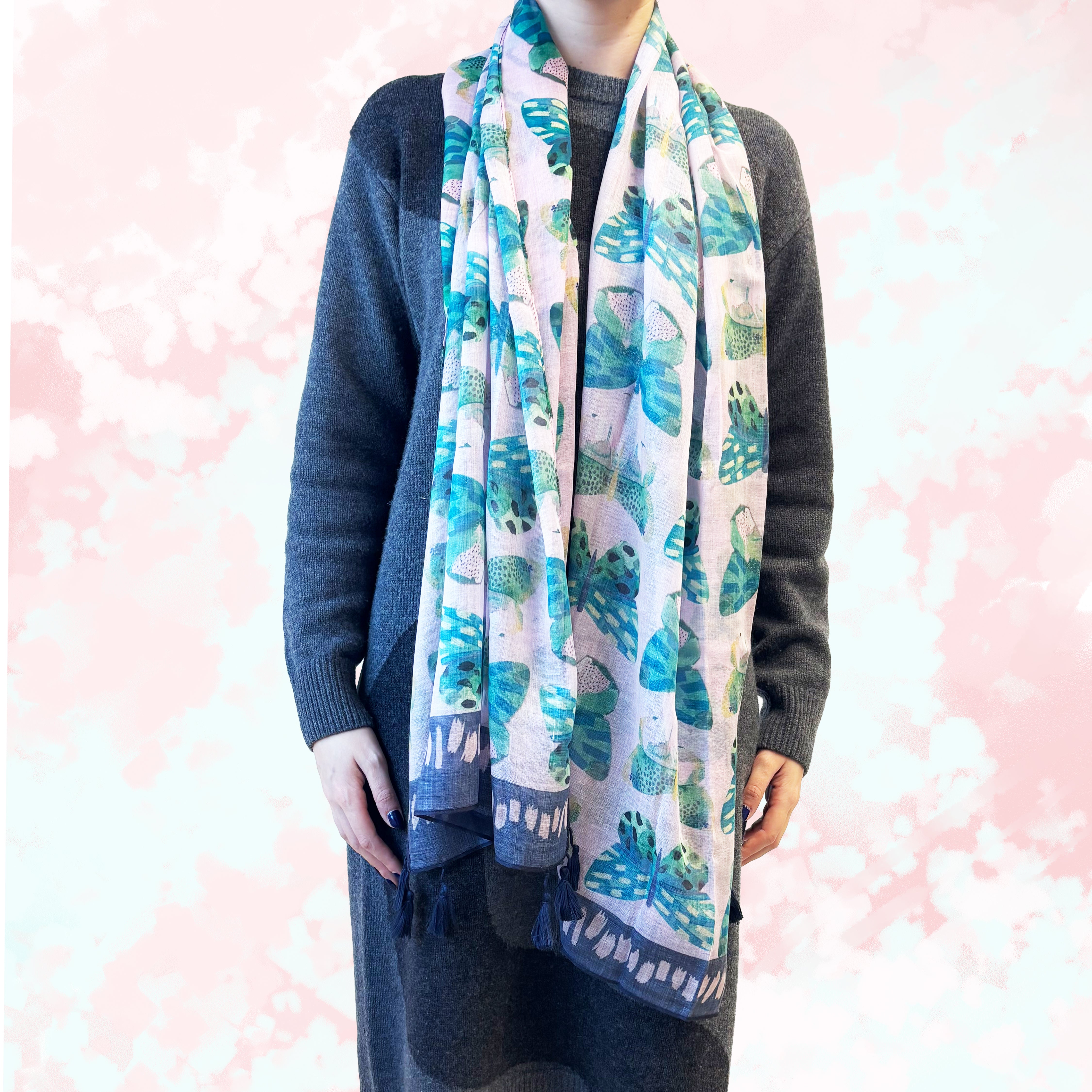 Papillon Pink Scarf