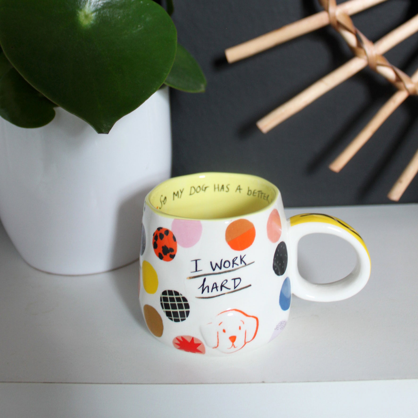 Small Talk 'I Work Hard' Cup