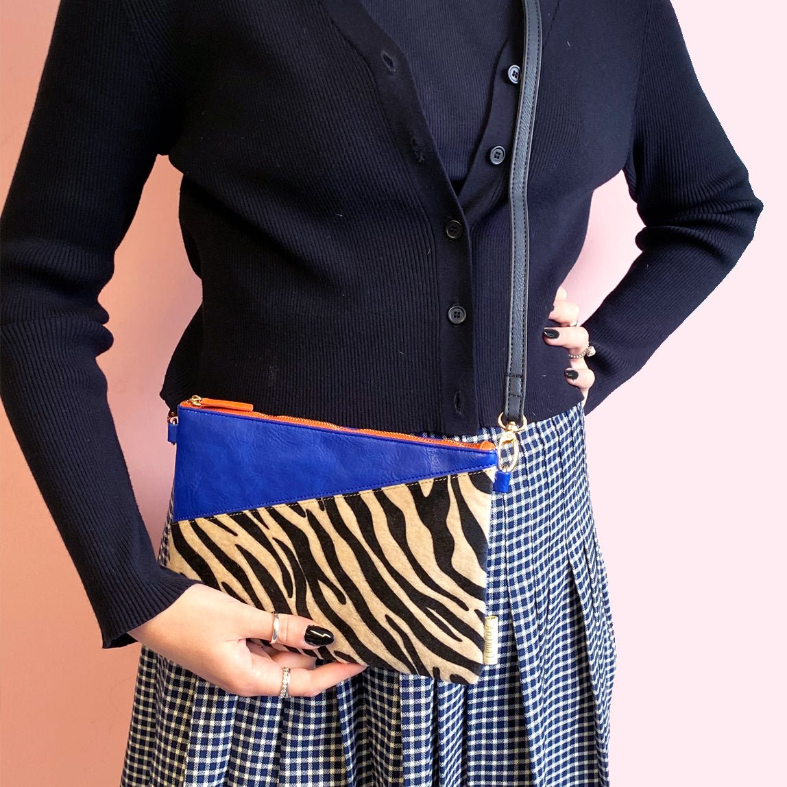 Animal Print Blue Zebra Print Clutch - House of Disaster