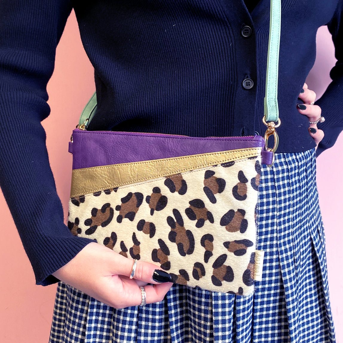 Animal Print Purple Leopard Print Clutch - House of Disaster