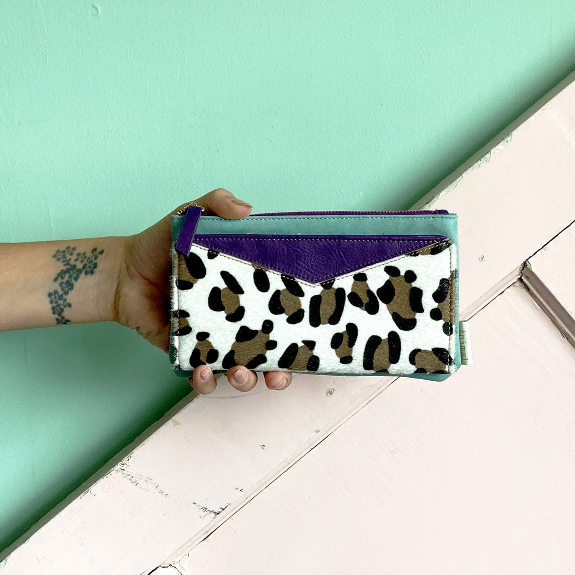 Animal Print Purple Leopard Wallet - House of Disaster