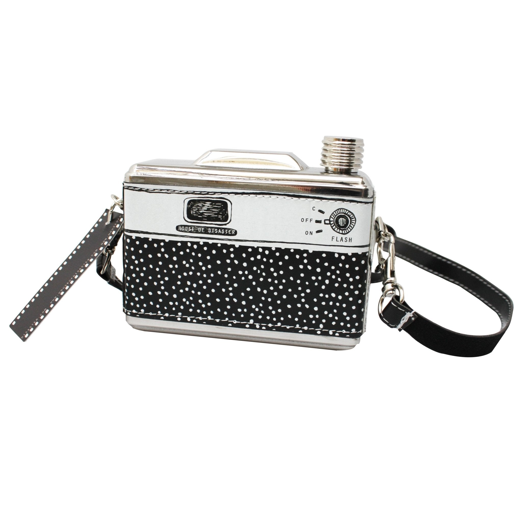 Black And White Camera Hip Flask - House of Disaster