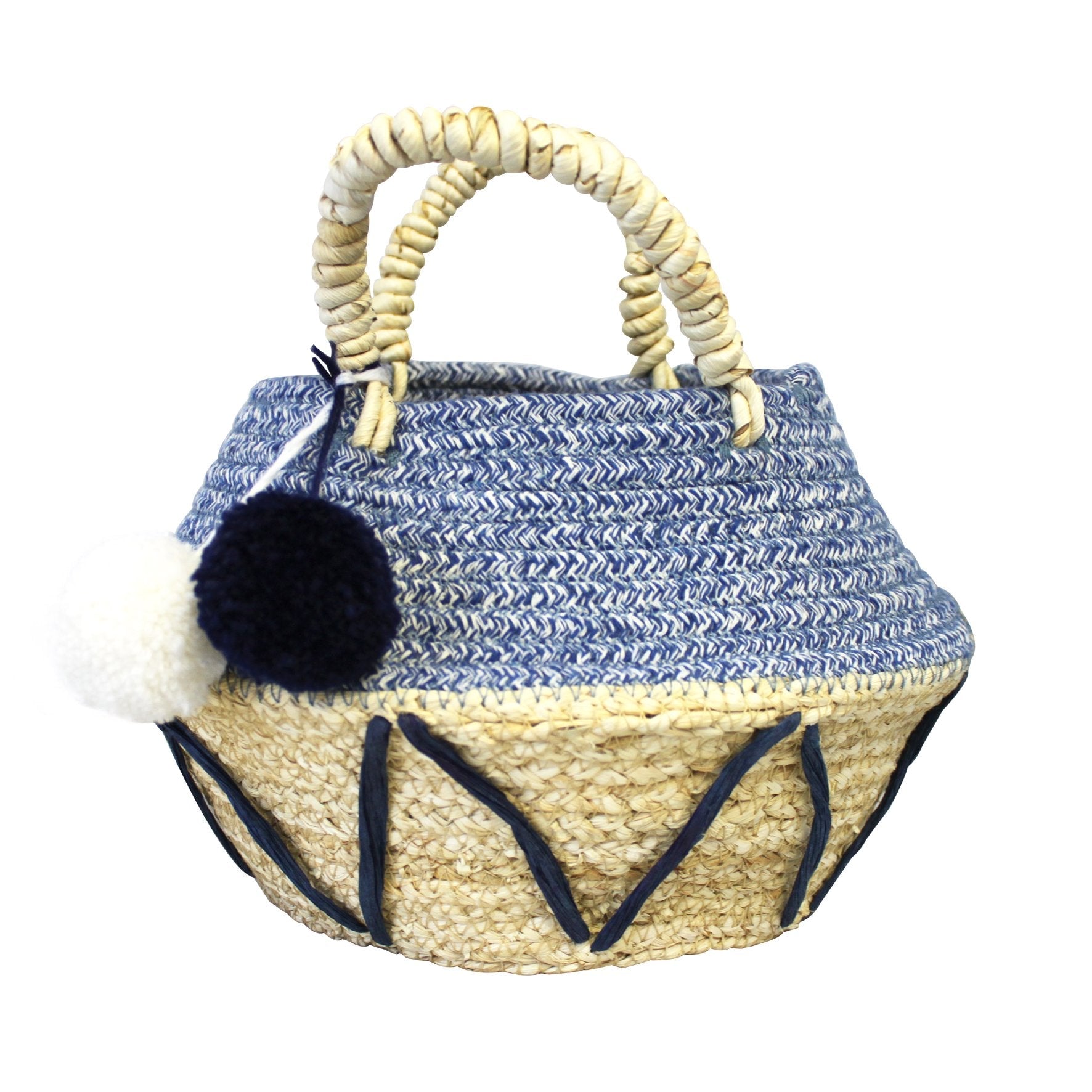 Blue Zig Zag Rope Basket - House of Disaster