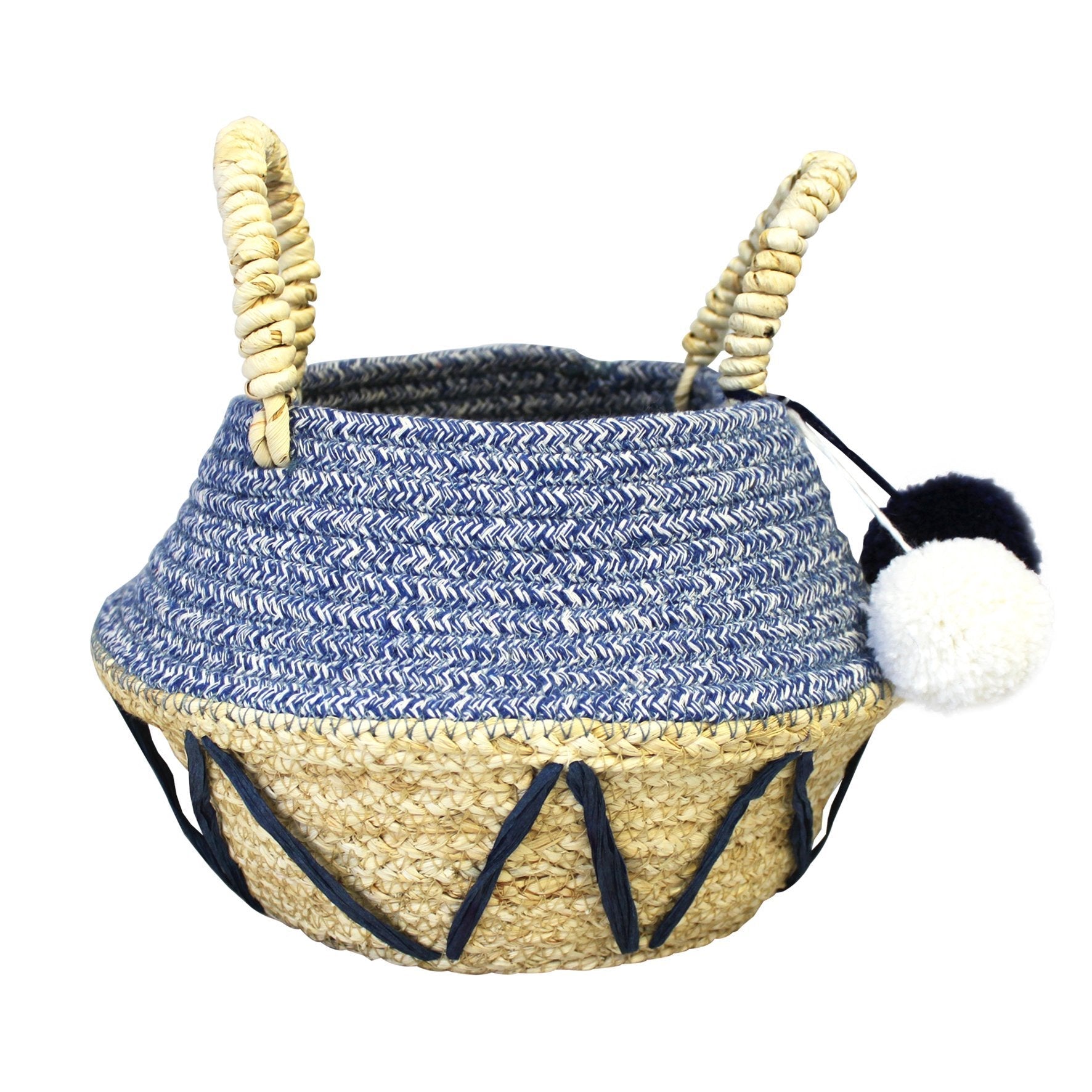 Blue Zig Zag Rope Basket - House of Disaster