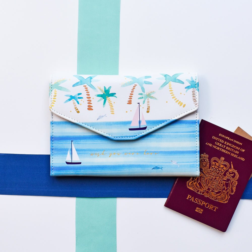 By The Sea Palm Travel Wallet - House of Disaster