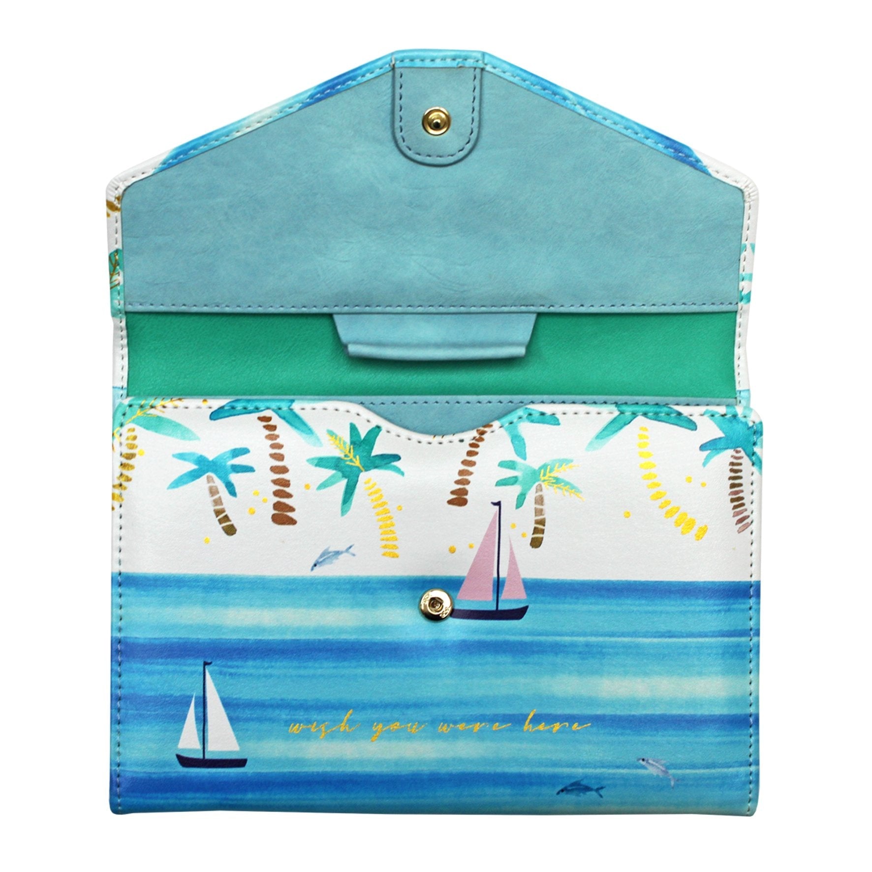 By The Sea Palm Travel Wallet - House of Disaster