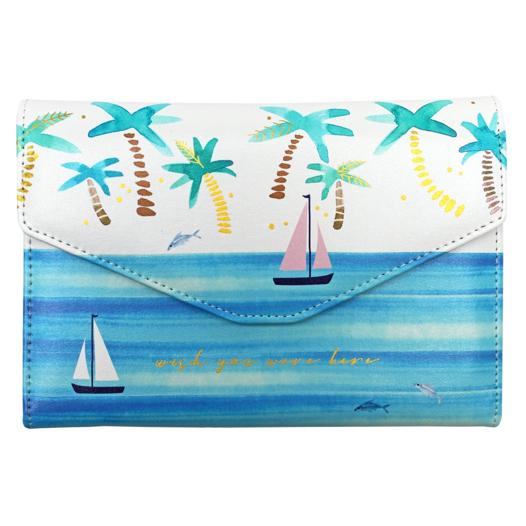 By The Sea Palm Travel Wallet - House of Disaster