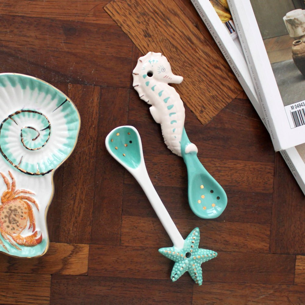 Coral Seahorse and Starfish Spoon Set - House of Disaster