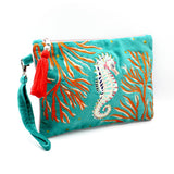 Coral Seahorse Clutch Bag - House of Disaster