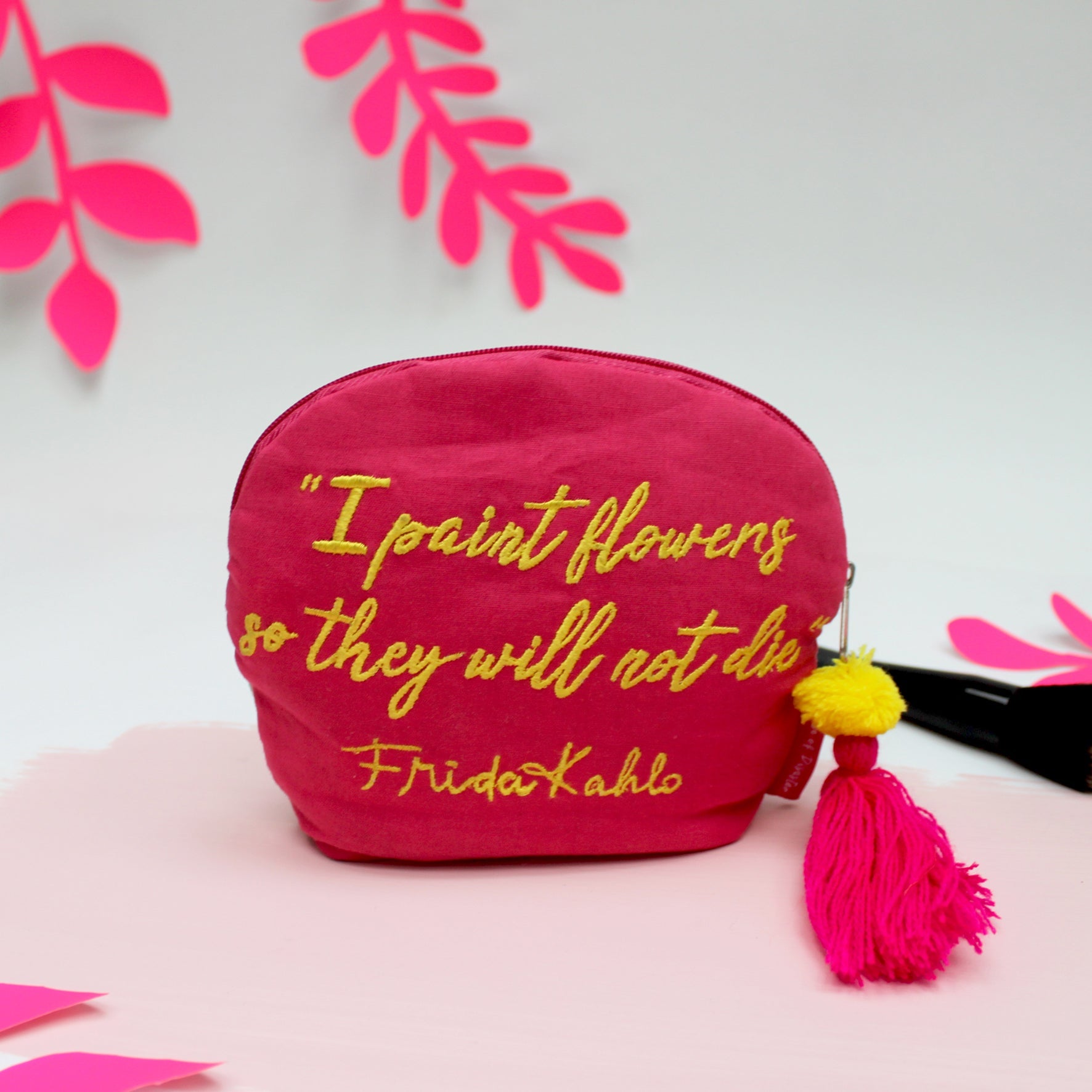 Frida Kahlo Embroidered Make Up Bag - House of Disaster