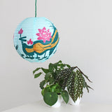 Lotus Shade Paper Lantern - Large Blue - House of Disaster