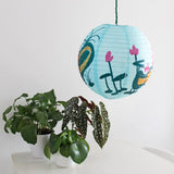 Lotus Shade Paper Lantern - Large Blue - House of Disaster