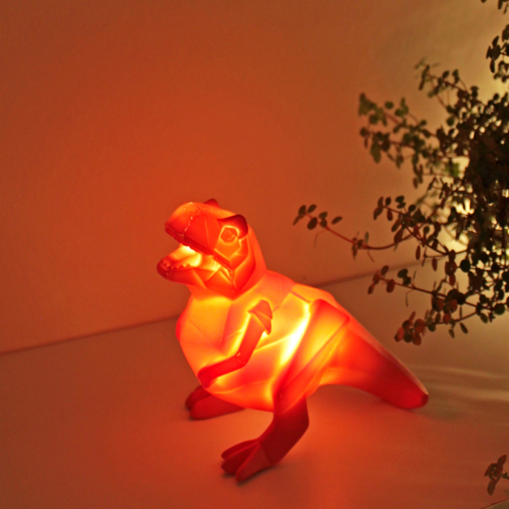 Mini Led Lamp Dinosaur Orange - House of Disaster