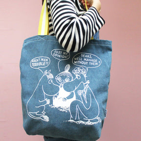 Moomin "Aren't Men Terrible" Denim Tote - House of Disaster