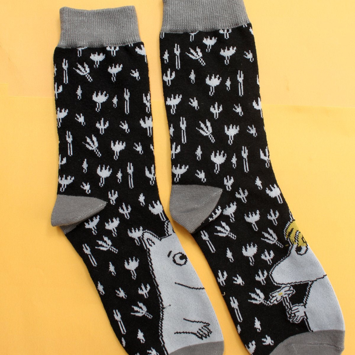 Moomin Black Printed Socks - House of Disaster