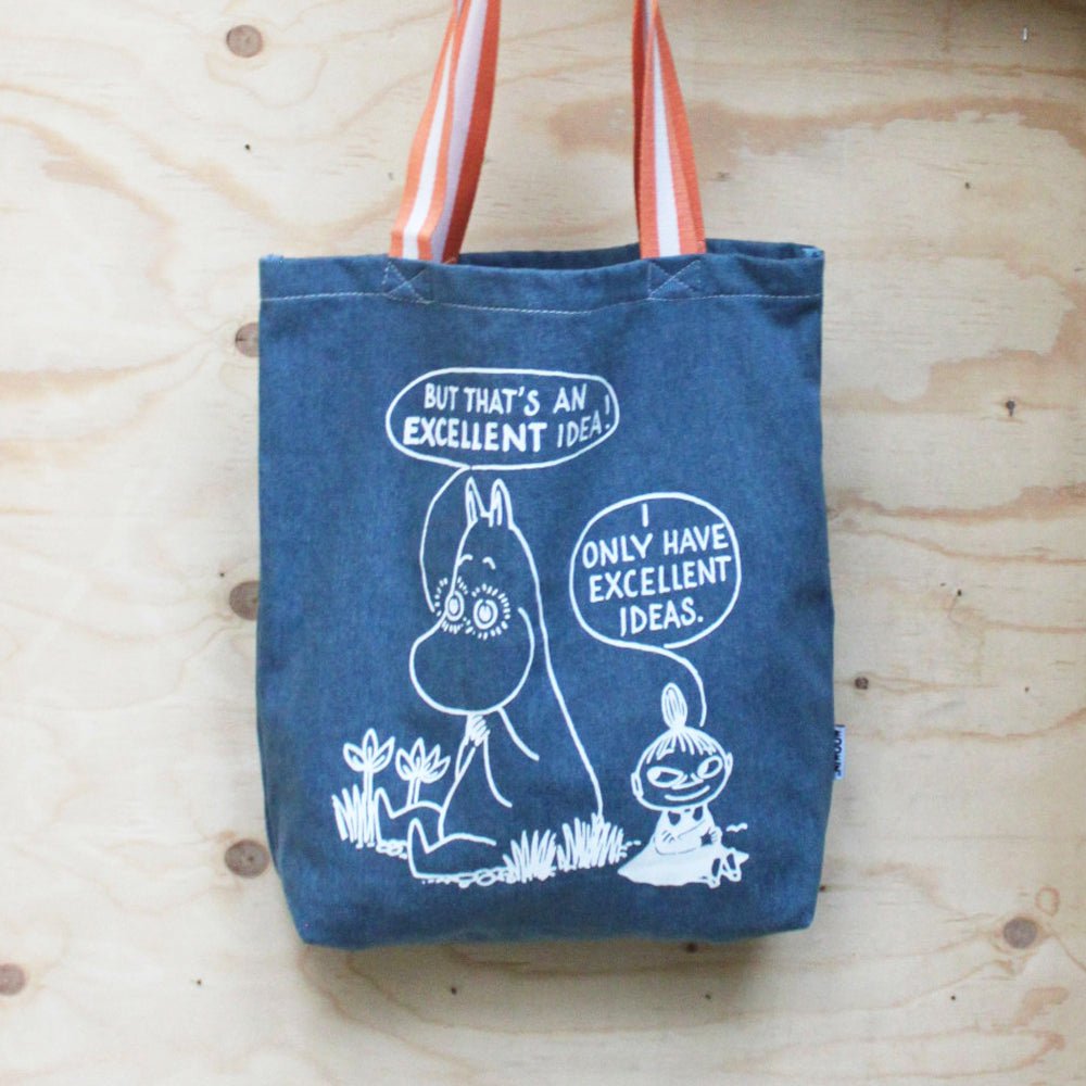 Moomin "Excellent Idea" Denim Tote - House of Disaster