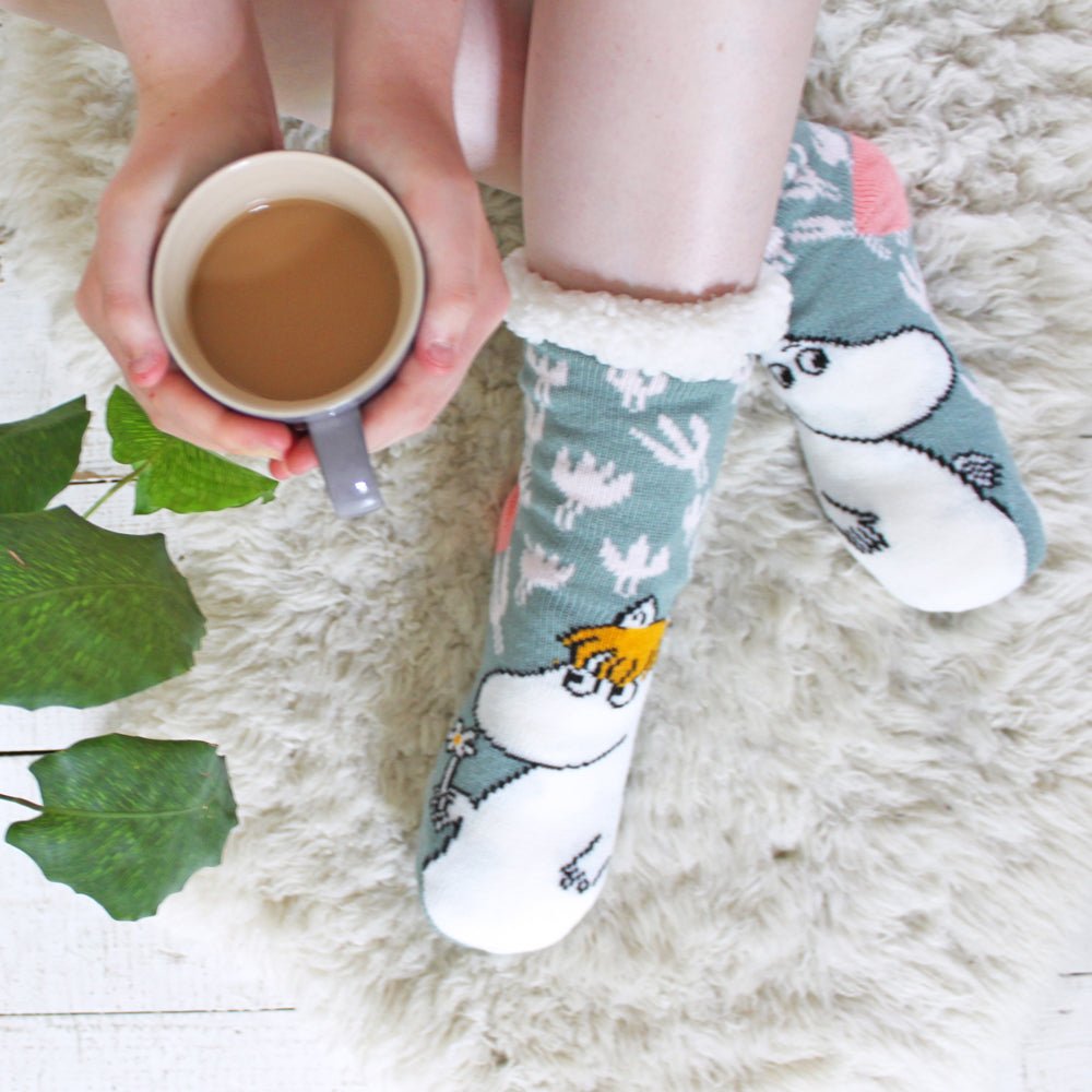 Moomin Slipper Socks With Floral Design - House of Disaster