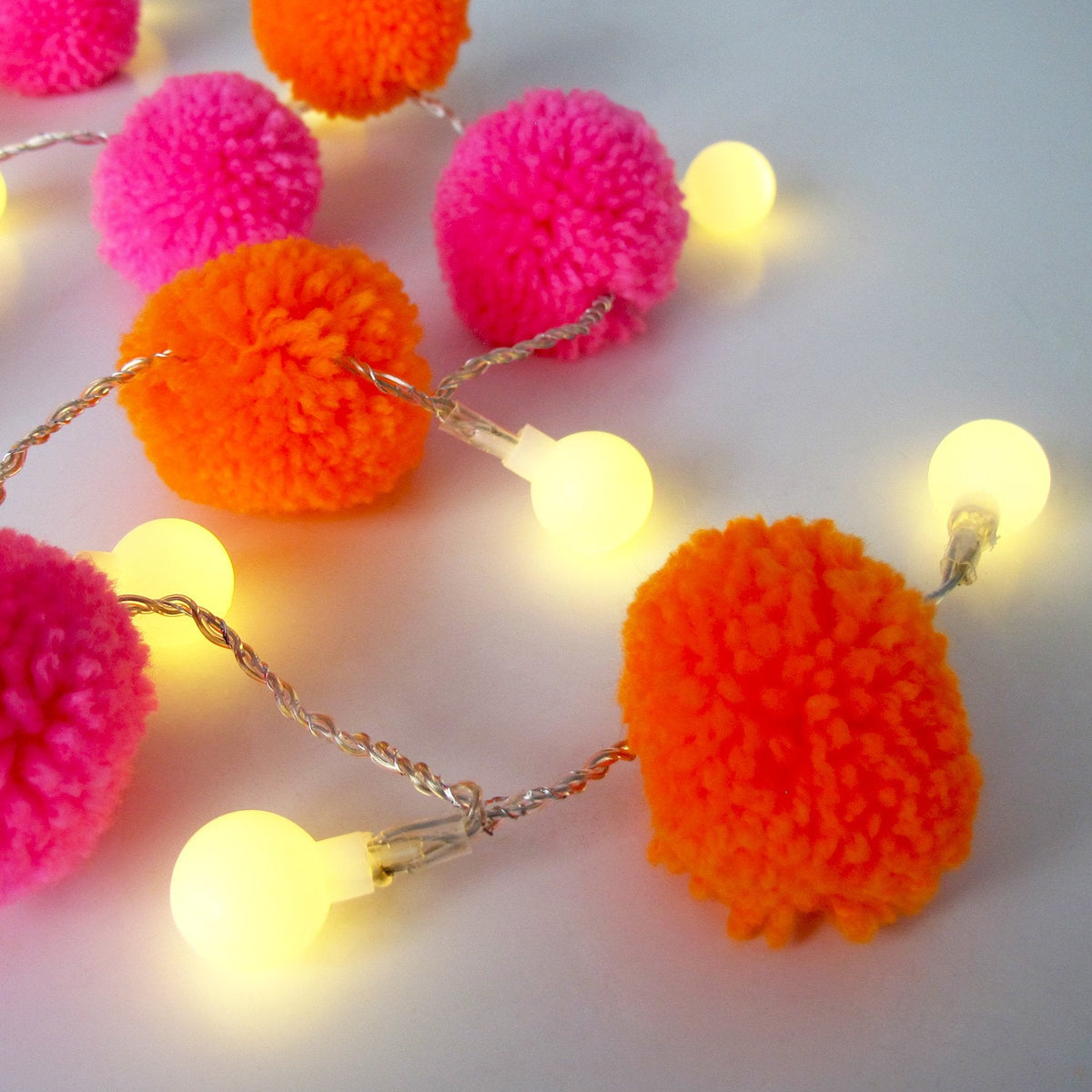 Neon Pom Pom String Lights - House of Disaster