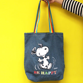 Peanuts 'Be Happy' Stonewash Tote - House of Disaster