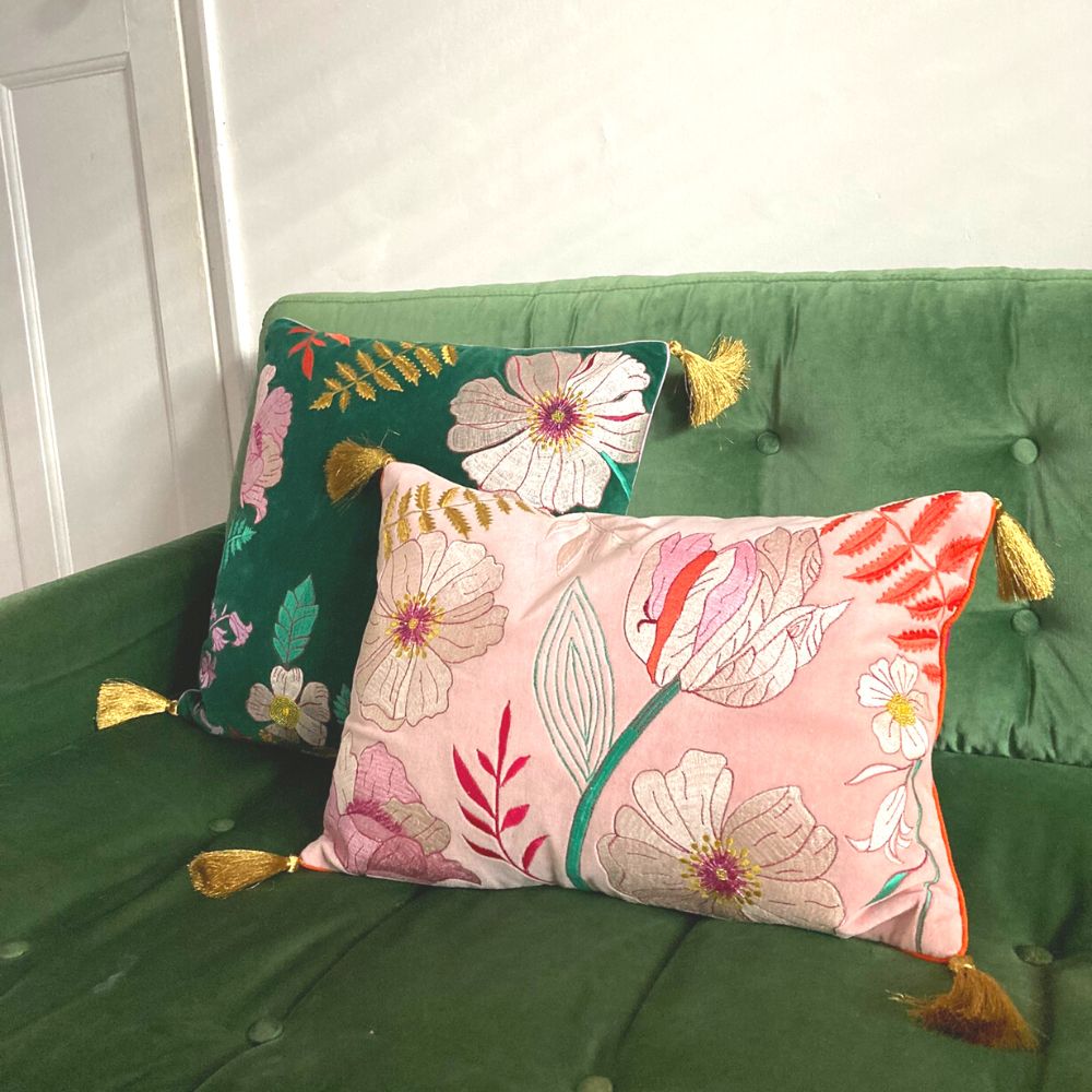 Posy Light Pink Cushion - House of Disaster