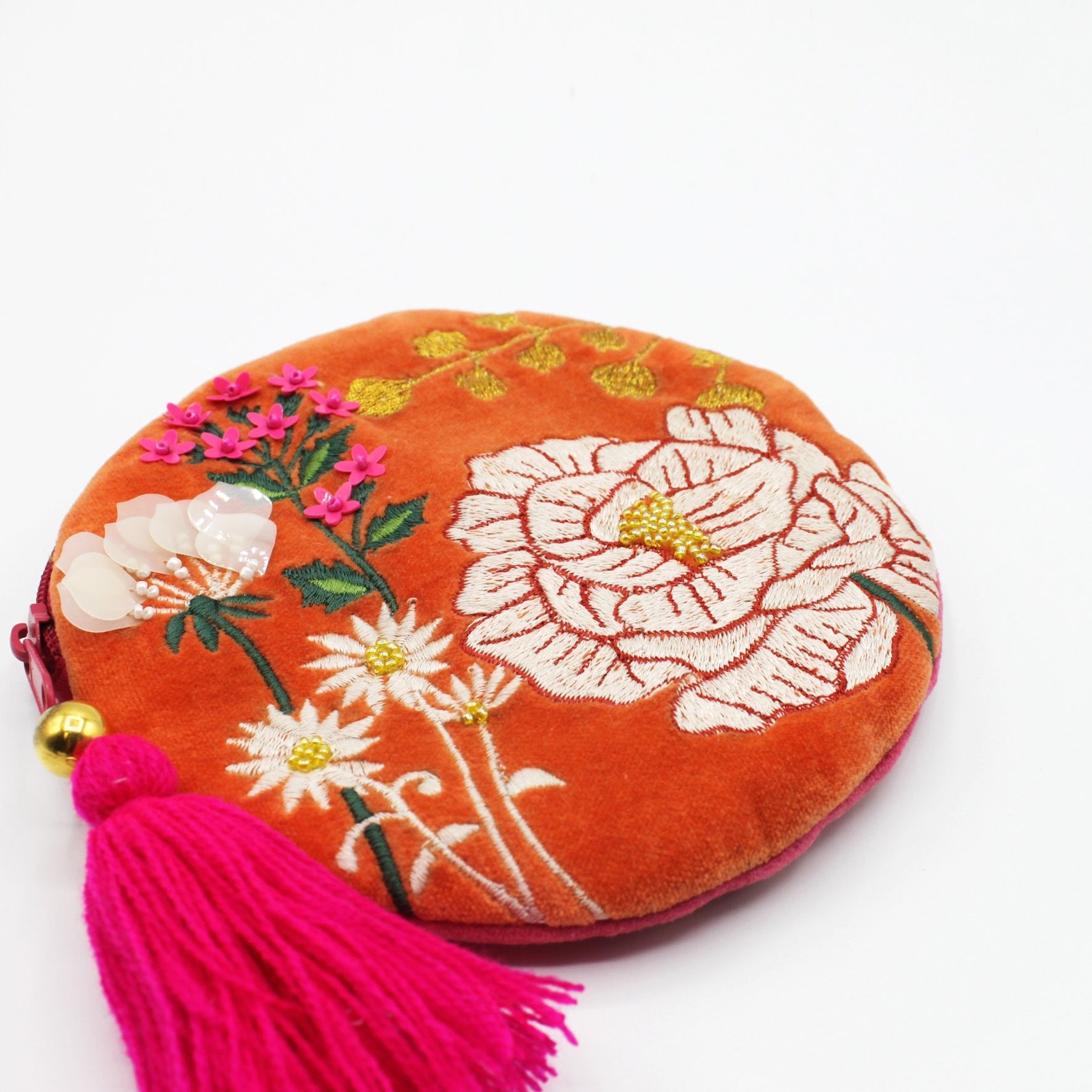 Posy Orange Round Purse - House of Disaster