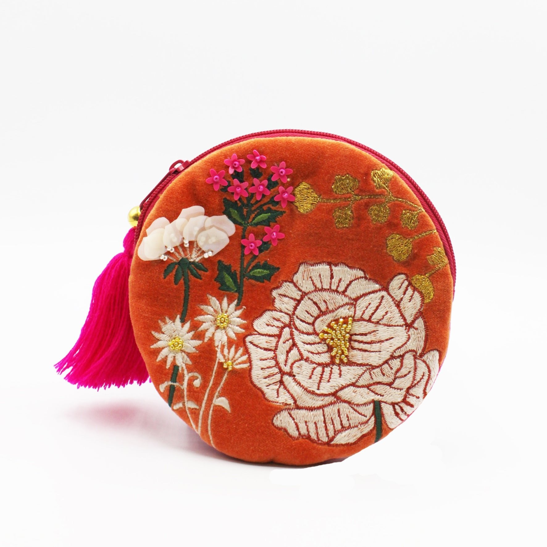 Posy Orange Round Purse - House of Disaster