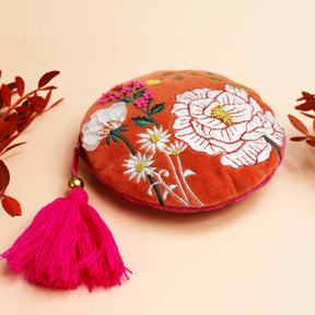 Posy Orange Round Purse - House of Disaster