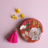 Posy Orange Round Purse - House of Disaster