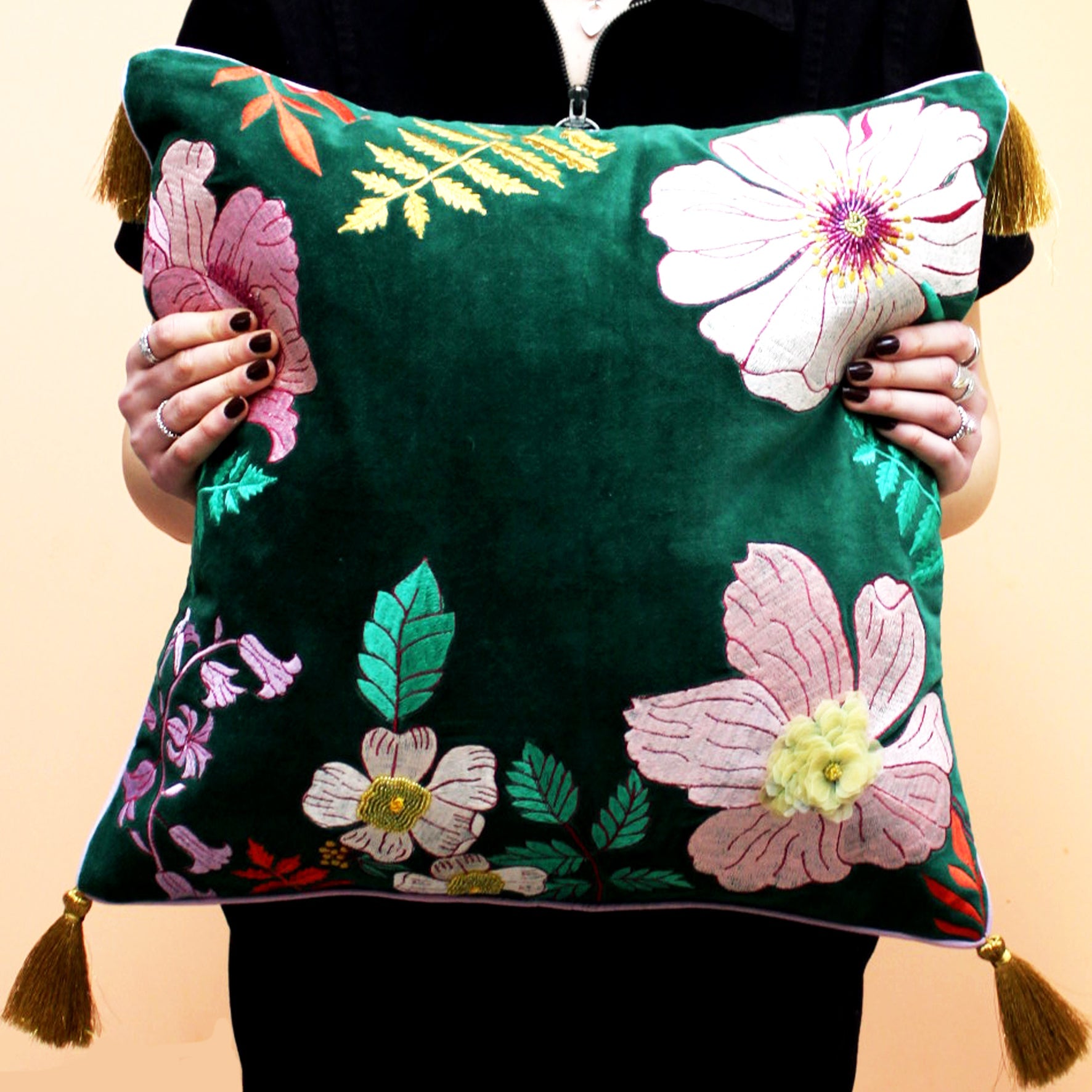 Posy Teal Cushion - House of Disaster