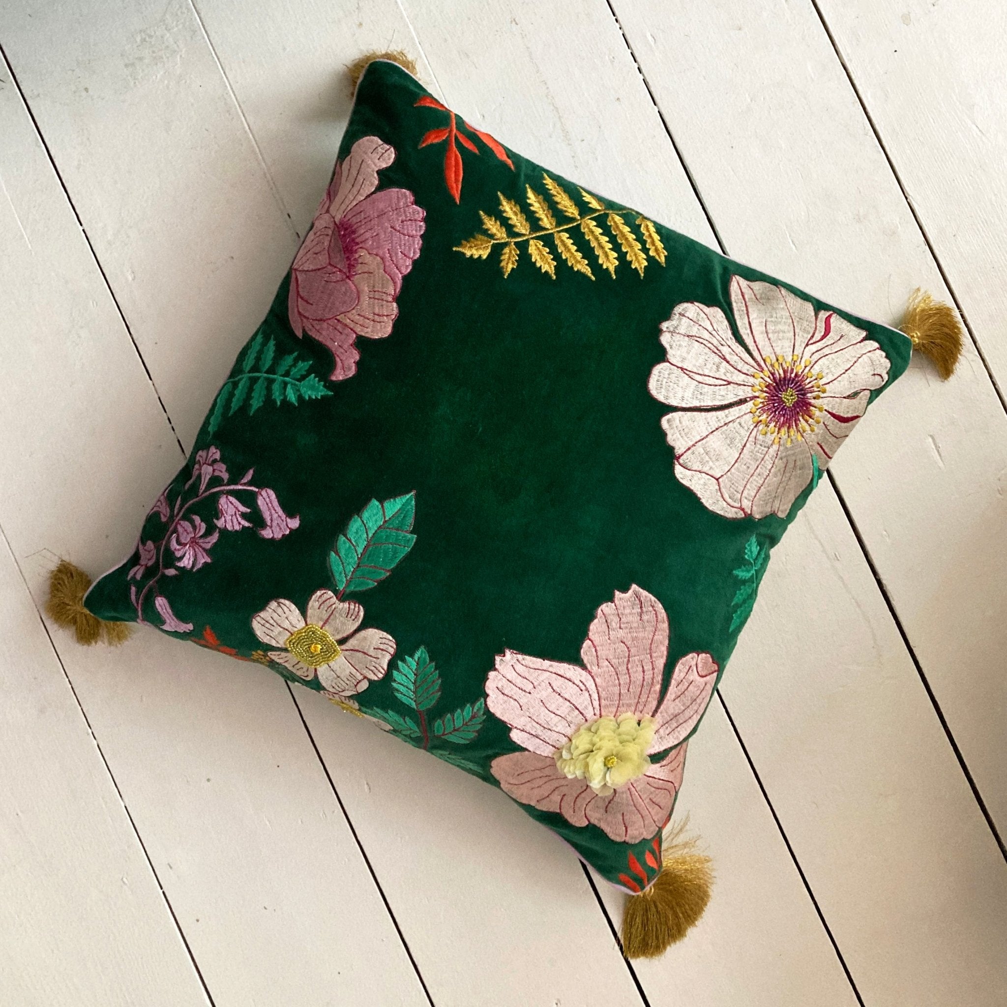 Posy Teal Cushion - House of Disaster