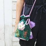 Posy Teal Drawstring Pouch - House of Disaster