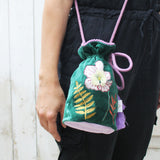 Posy Teal Drawstring Pouch - House of Disaster