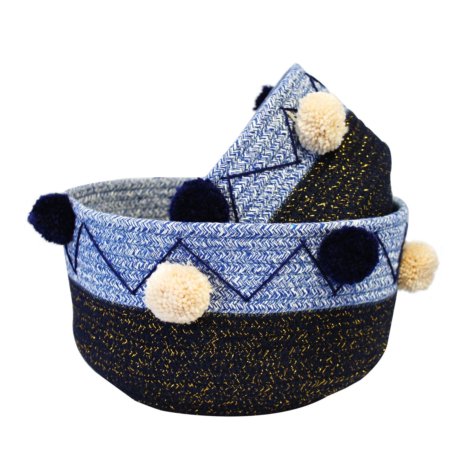 Set Of 2 Navy Rope Baskets - House of Disaster