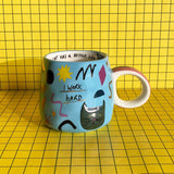 Small Talk 'I Work Hard' Cat Cup