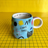 Small Talk 'I Work Hard' Cat Cup