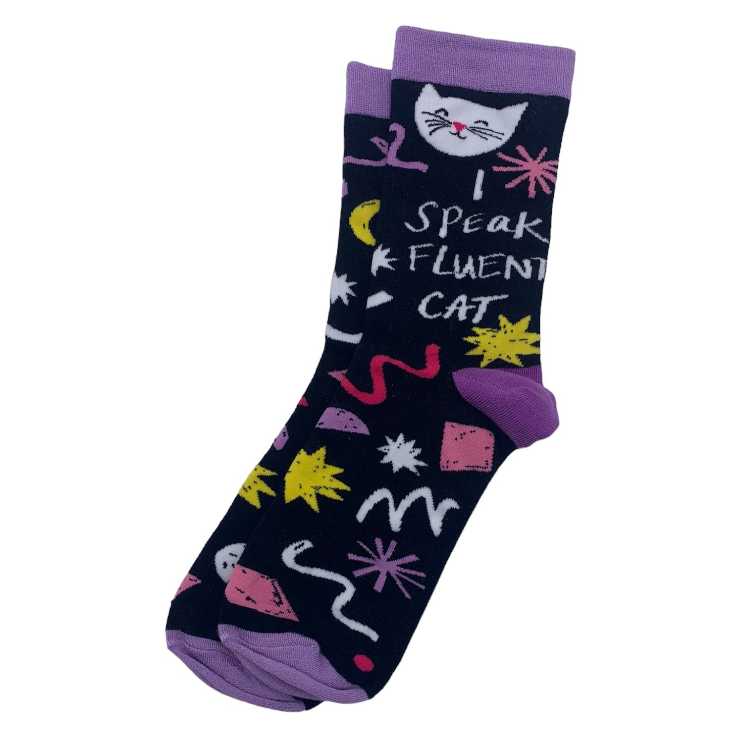 Small Talk 'I Speak Fluent Cat' Socks - House of Disaster