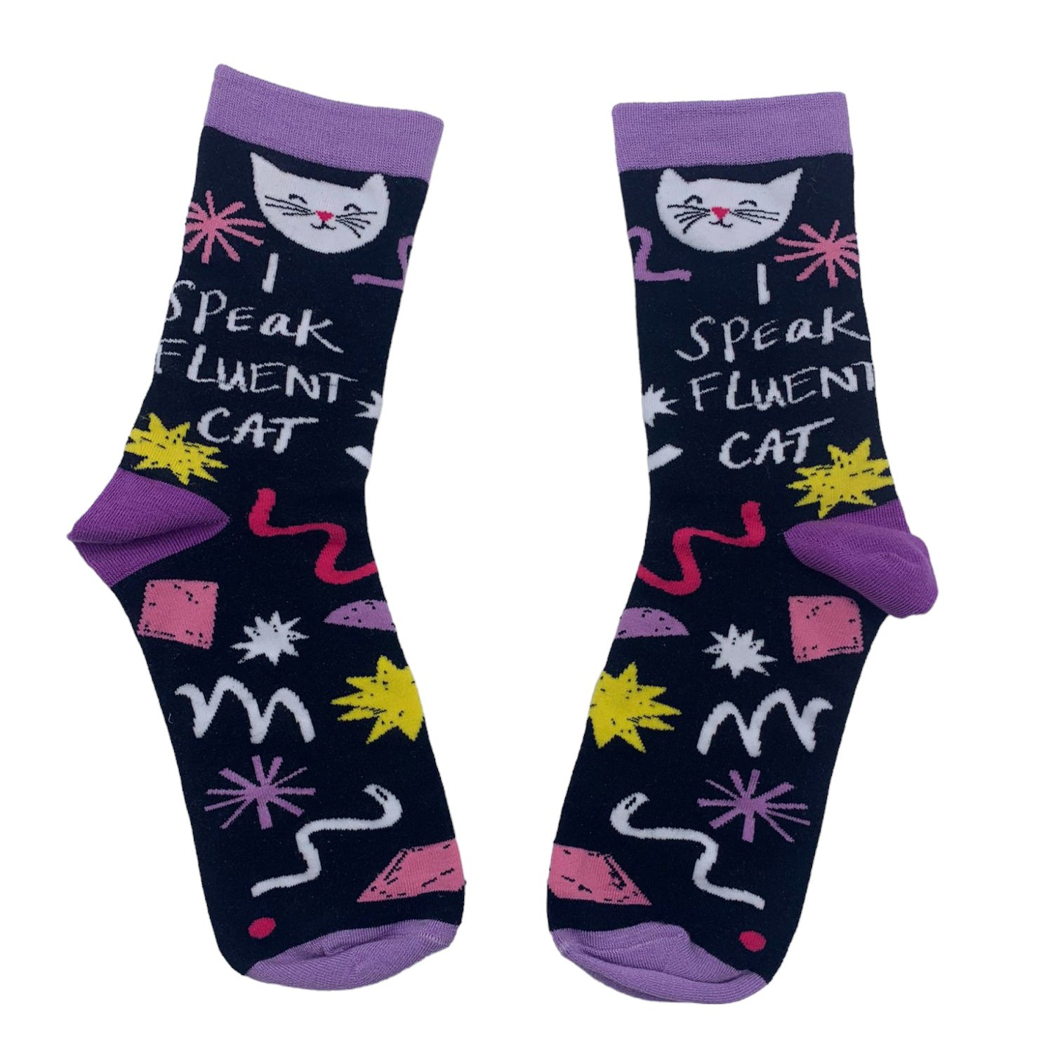 Small Talk 'I Speak Fluent Cat' Socks - House of Disaster