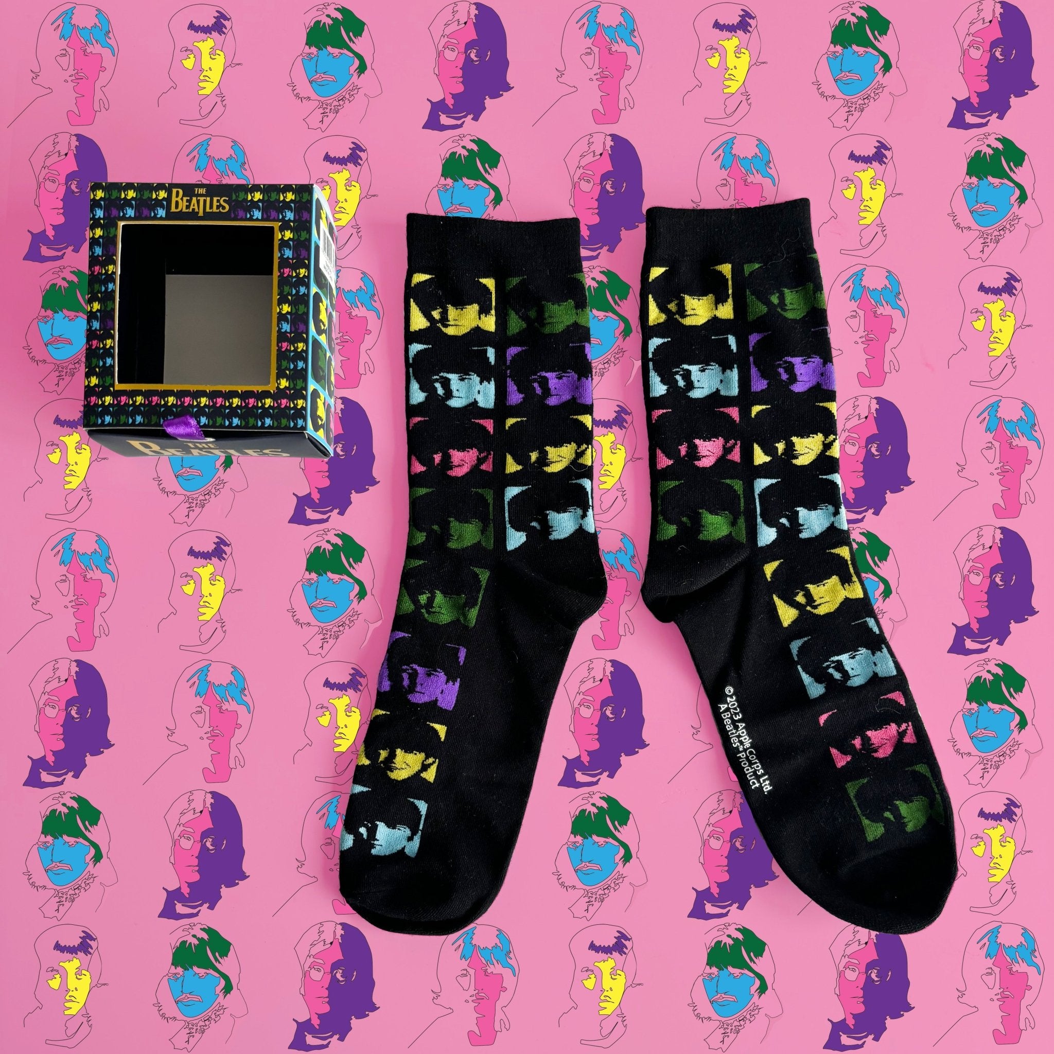 The Beatles Neon Faces Socks - House of Disaster